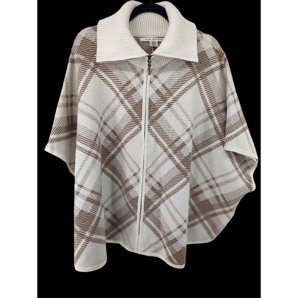Max Studio Super Soft Zipper Turtleneck Oversized Poncho Size L/XL - Picture 1 of 8